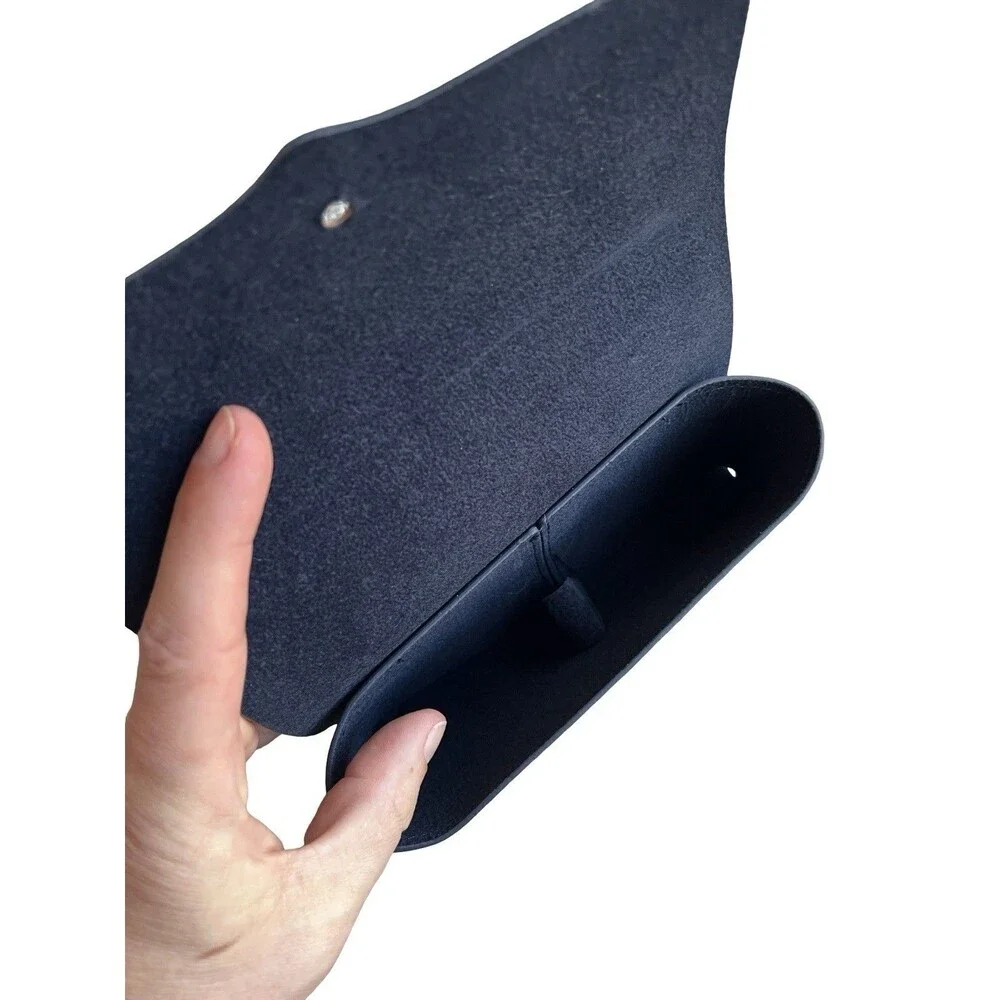Polo Ralph Lauren Navy Blue Eyeglass Sunglasses Hard Clamshell Case Snap Closure